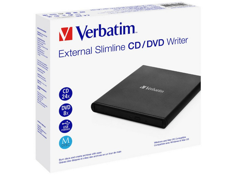 Verbatim Slimline Külső CD/DVD író (53504)