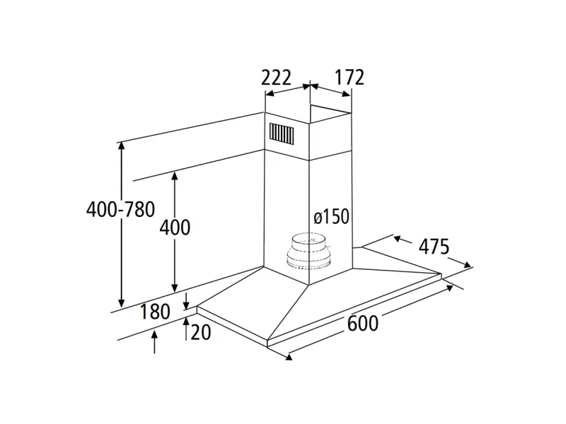 MPM MPM-60-OK-25 Kürtős páraelszívó
