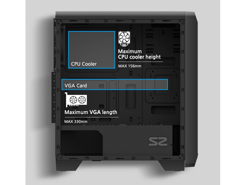 Zalman S2 Midi ATX Számítógépház