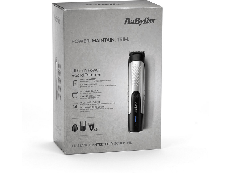 BaByliss T812E Lithium Power Szakállvágó, fekete/ezüst