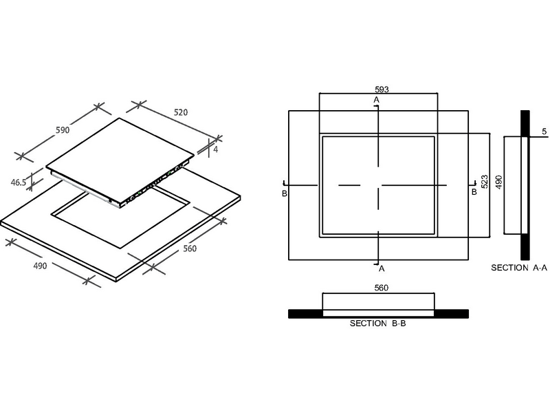 Candy CH64CCB/4U2 Keramička ploča za kuhanje