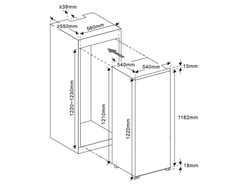 MPM MPM-185-CJI-18 Beépíthető hűtőszekrény