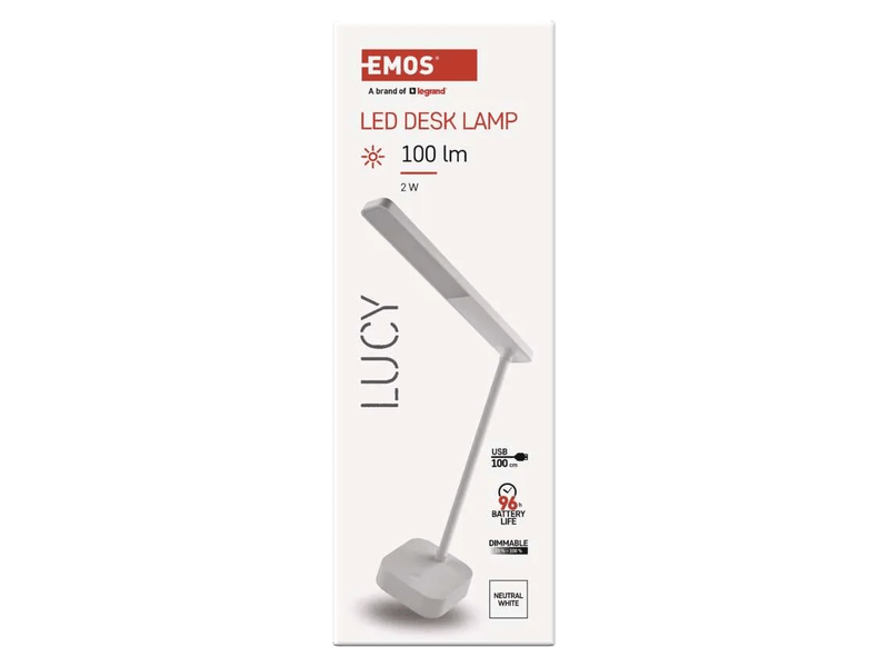LUCY LED asztali lámpa fehér 100lm dimm