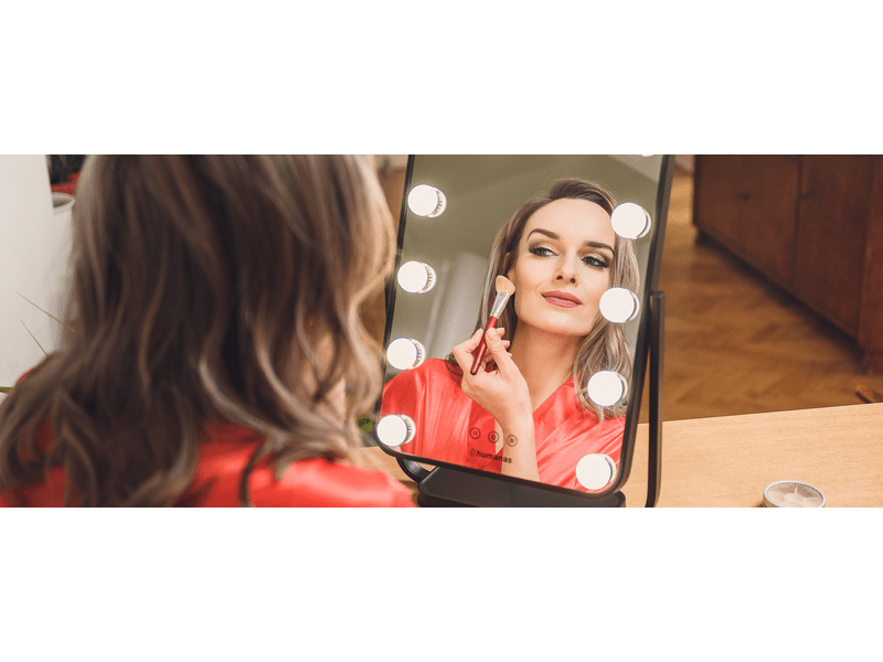 Humanas HS-HM01 Ogledalo za šminkanje s LED osvjetljenjem, crno