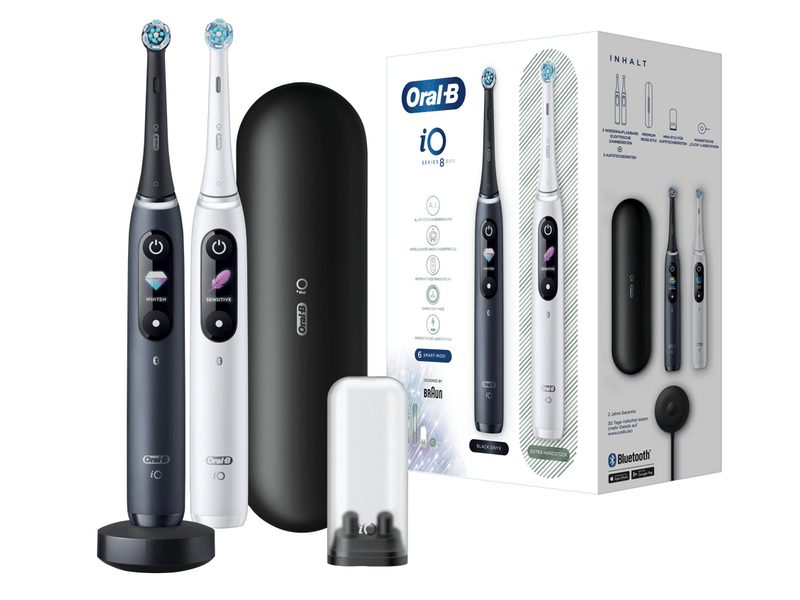 Oral-B iO8 Series Duo Elektromos fogkefe, fekete + fehér