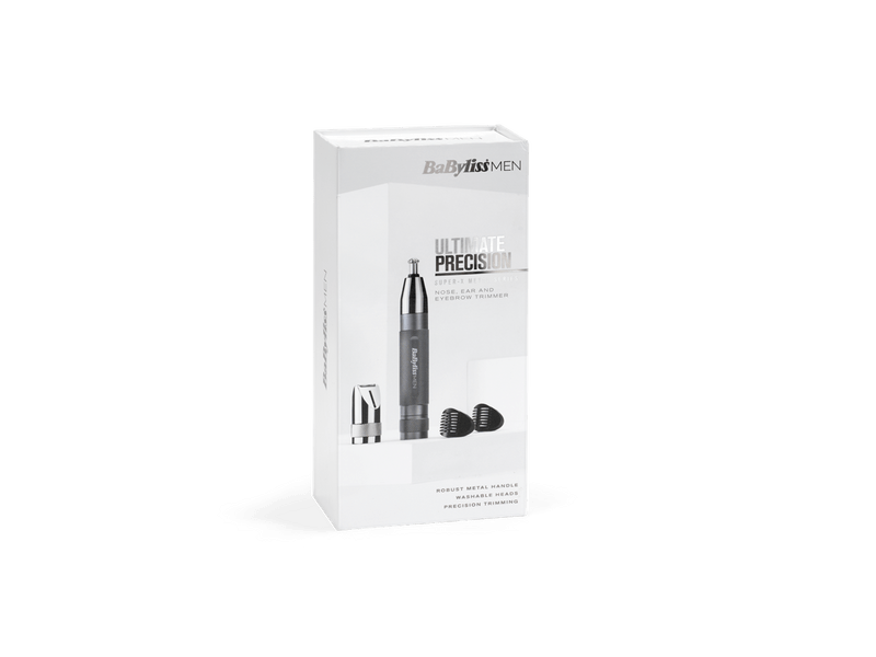 BaByliss E116E Super X-Metal Series Orr- és fülszőrzetnyíró szemöldök trimmerrel, szürke-ezüst