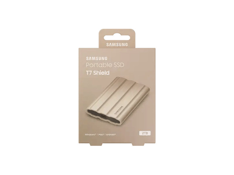 Samsung MU-PE2T0K T7 Shield Hordozható SSD, 2TB, bézs