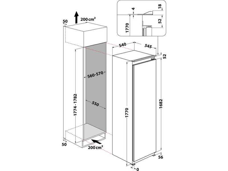 Whirlpool AFB 18402 Beépíthető fagyasztószekrény