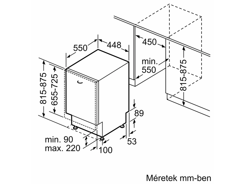 Bosch SPV2HMX42E Beépíthető mosogatógép