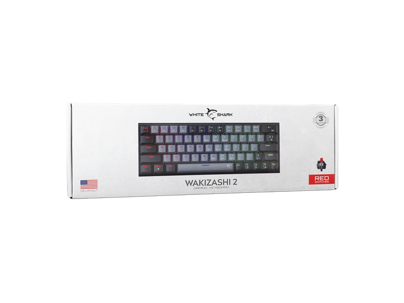 White Shark WAKIZASHI-2 US mechanikus billentyűzet (GK-002711V2-G-B/R-US)