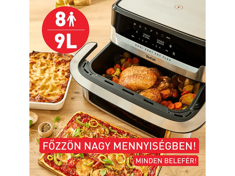 Tefal EY922DE0 Dual Easy Fry Flex Airfyer, 9L