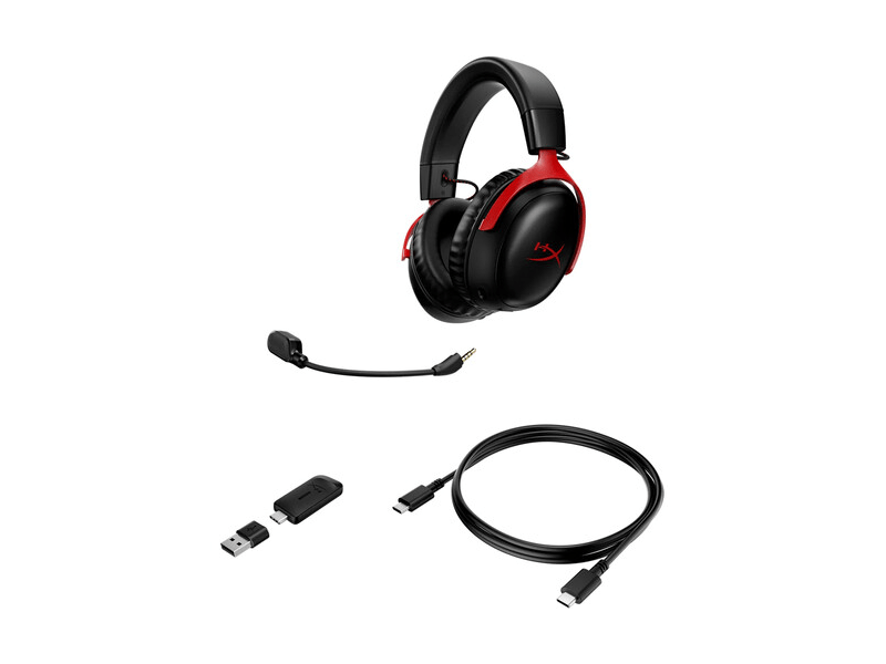 HyperX Cloud III Wireless Gamer Headset, piros (77Z46AA)