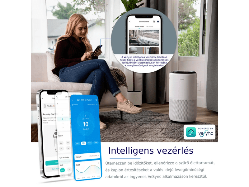 Levoit Core 400S Smart Légtisztító, fehér