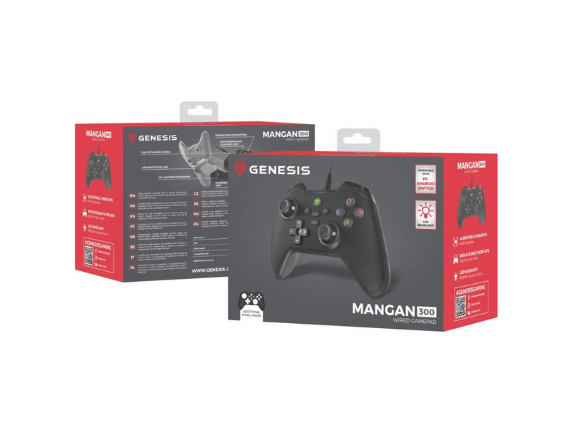 Genesis Mangan 300 PC/Switch/Mobil Kontroller, fekete