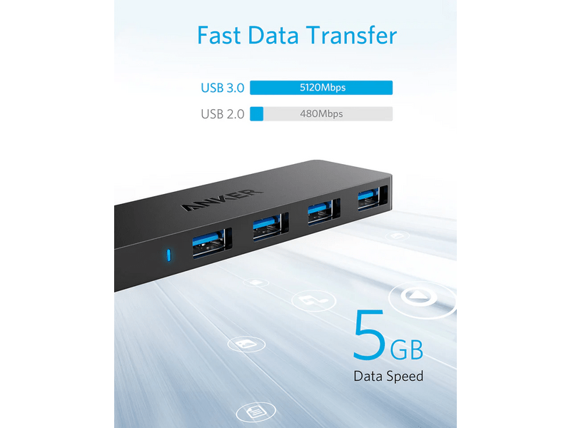 Anker Ultra Slim 4 portos USB 3.0 HUB (A7516016)