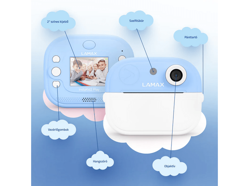 LAMAX InstaKid2 Play Gyerekkamera, kék