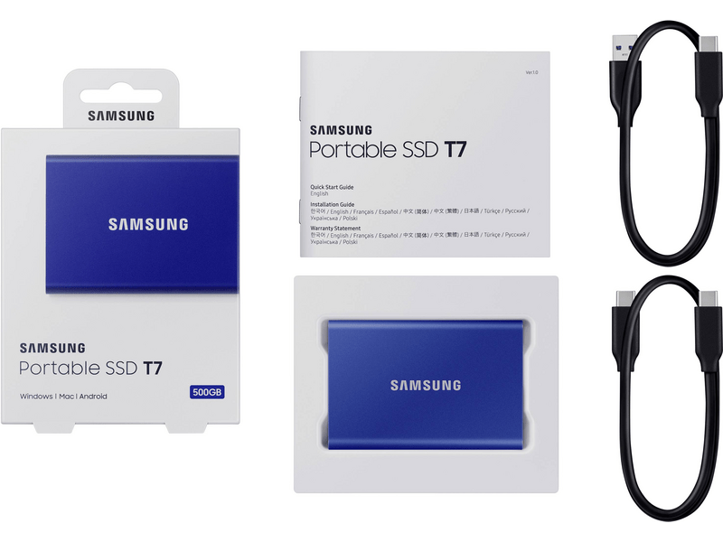 Samsung T7 USB 3.2 500GB Külső SSD (MU-PC500H)