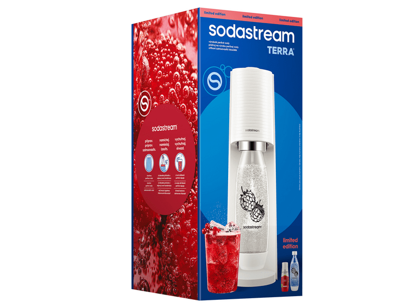 SodaStream Terra White Málna Zero Megapack, fehér