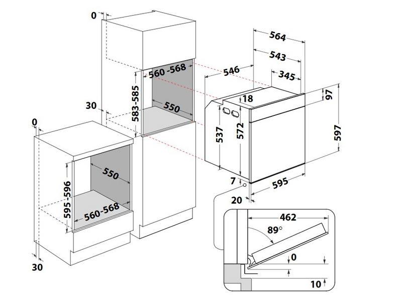 Whirlpool WOI68HT1SBA Ugradbena pećnica