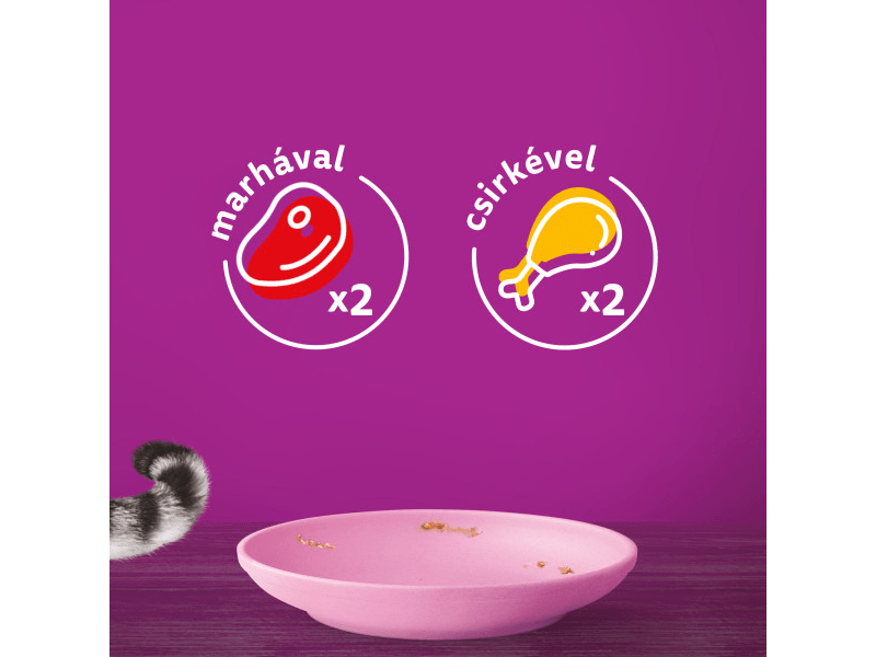 Whiskas Junior klasszikus tasakos eledel válogatás, 4x85g