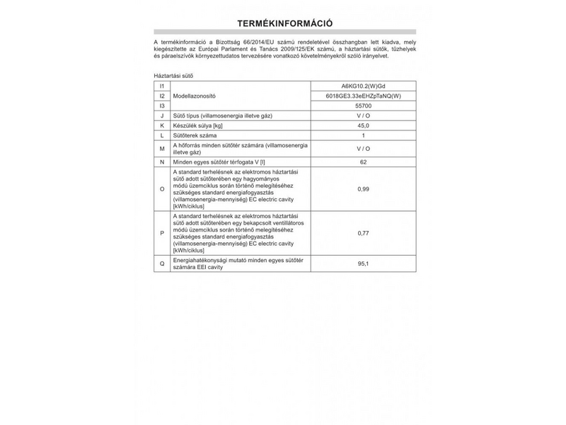 Amica 618GE3.33HZPTaNQ/W (55700) Kombinált tűzhely