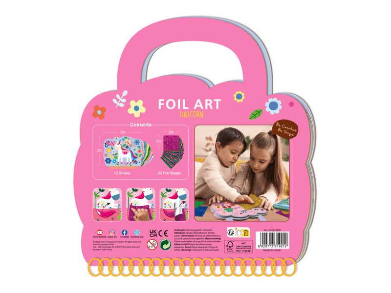 Avenir Foil tehnika knjiga s naljepnicama , jednorozi (CH231921)