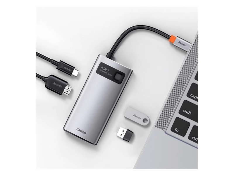 Baseus Metal Gleam 4-in-1 USB Type-C HUB (CAHUB-CY0G)