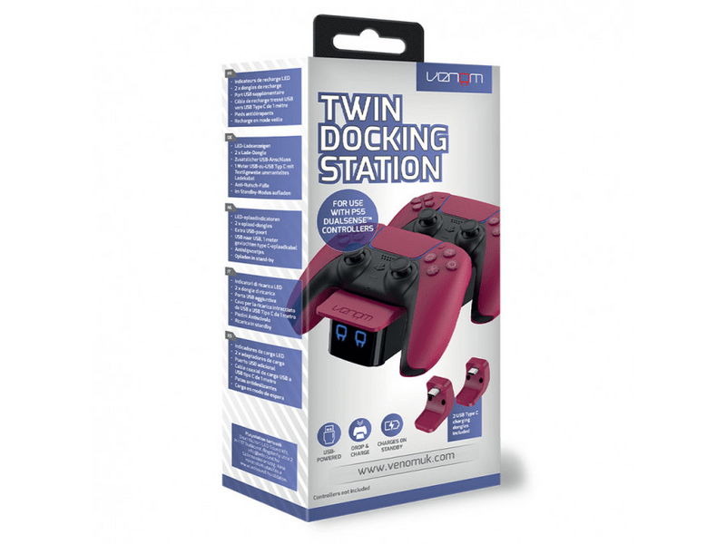 Venom VS5010 PS5 Dupla Töltőállomás, Cosmic Red
