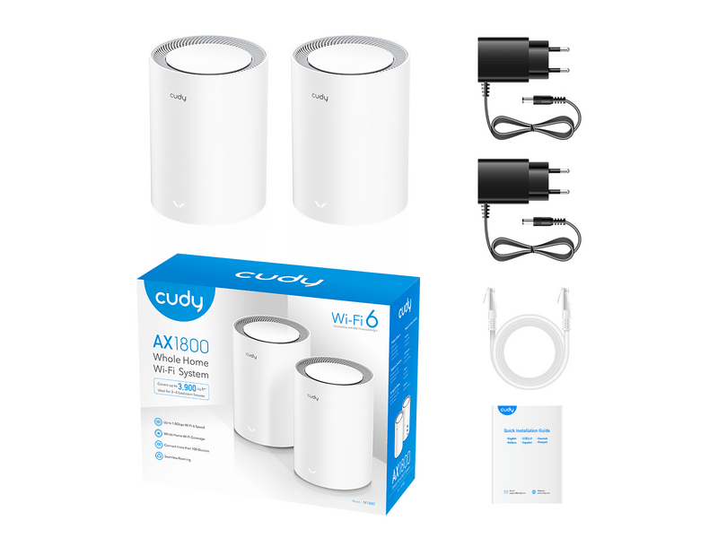 Cudy M1800 2-Pack AX1800 Whole Home Mesh WiFi rendszer