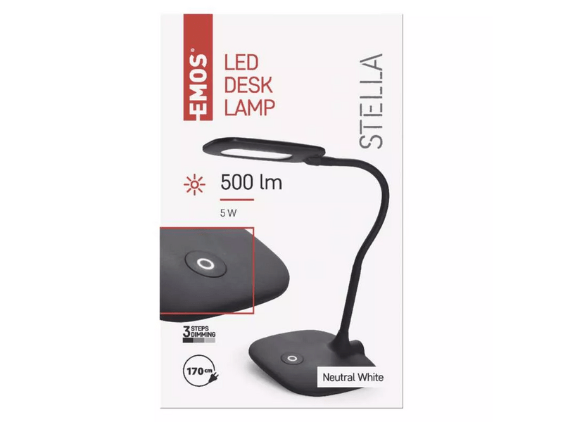 EMOS Stella LED asztali lámpa, fekete (Z7602B)