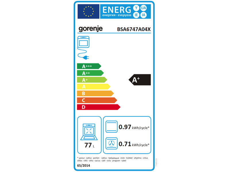 Gorenje BSA6747A04X Beépíthető sütő