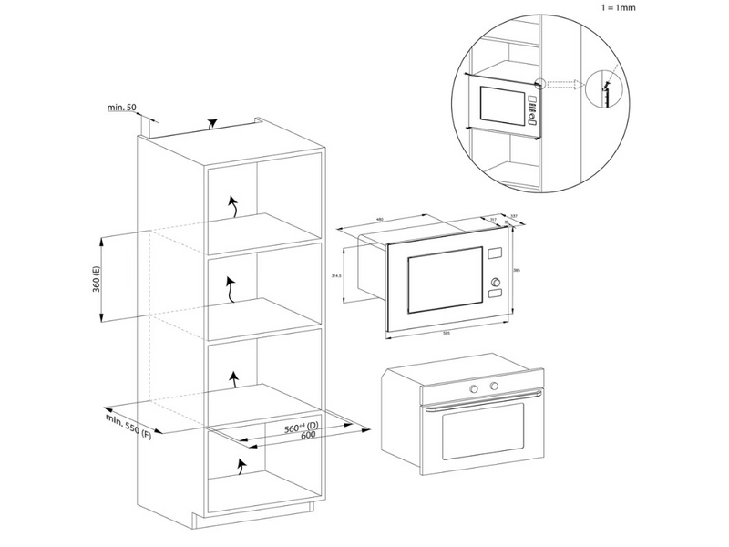 Candy CA38FL7N20WXB Beépíthető mikrohullámú sütő