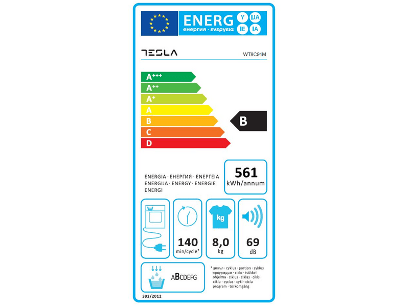 Tesla WT8C91M Szabadonálló szárítógép