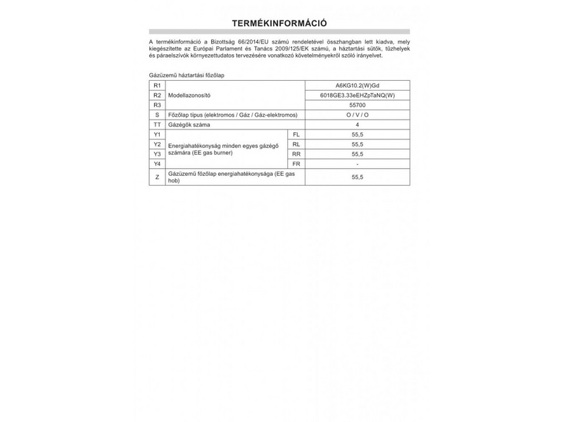 Amica 618GE3.33HZPTaNQ/W (55700) Kombinált tűzhely