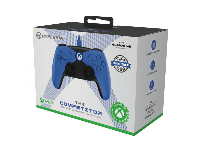 Hyperkin The Competitor Xbox/PC Vezetékes kontroller, kék (M01638-BL)