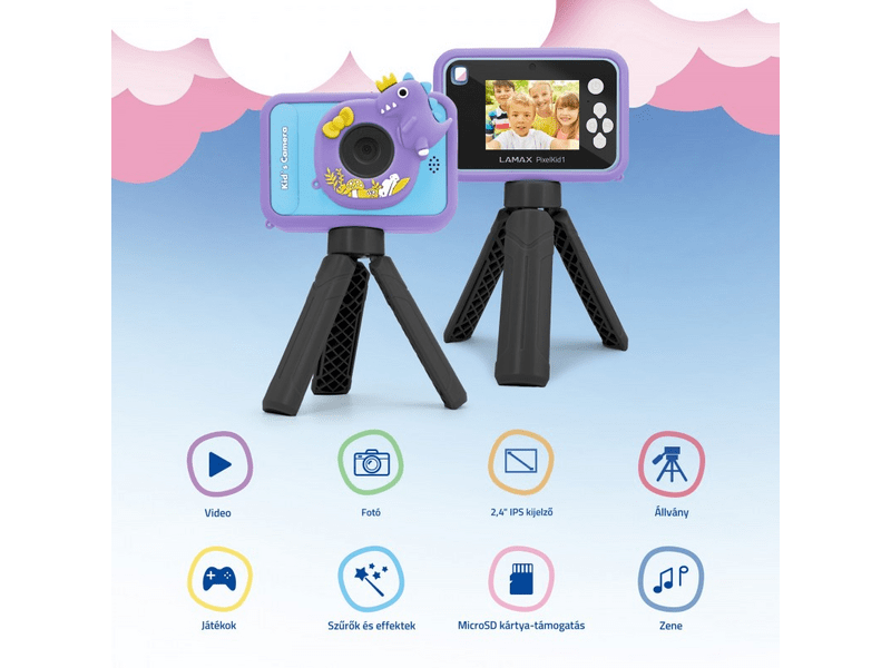 LAMAX PixelKid1 Gyerekkamera, kék