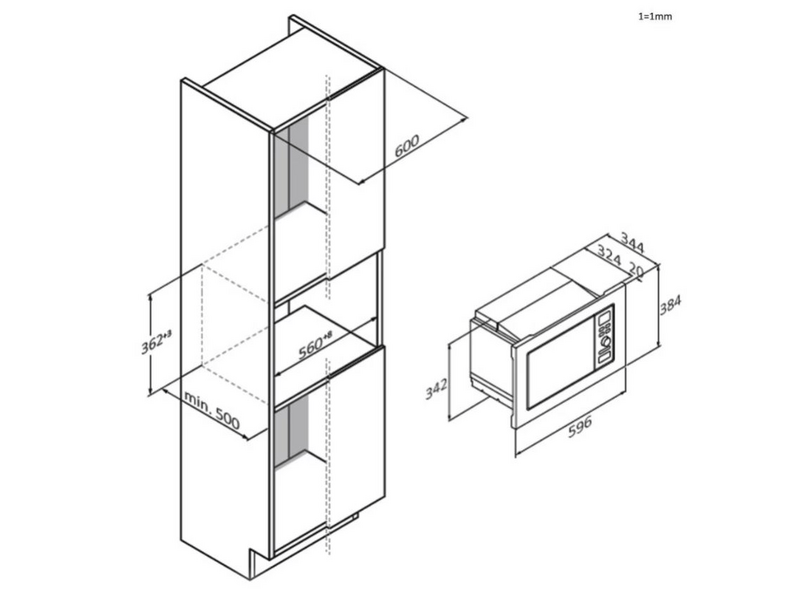 Candy CA20FMW7NG Ugradbena mikrovalna pećnica