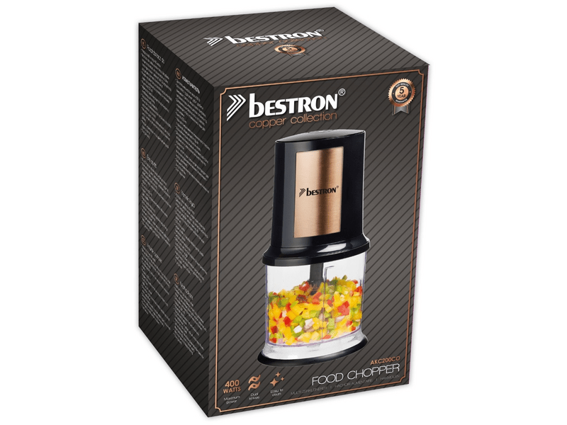 Bestron AKC200CO sjeckalica za hranu, bakrena