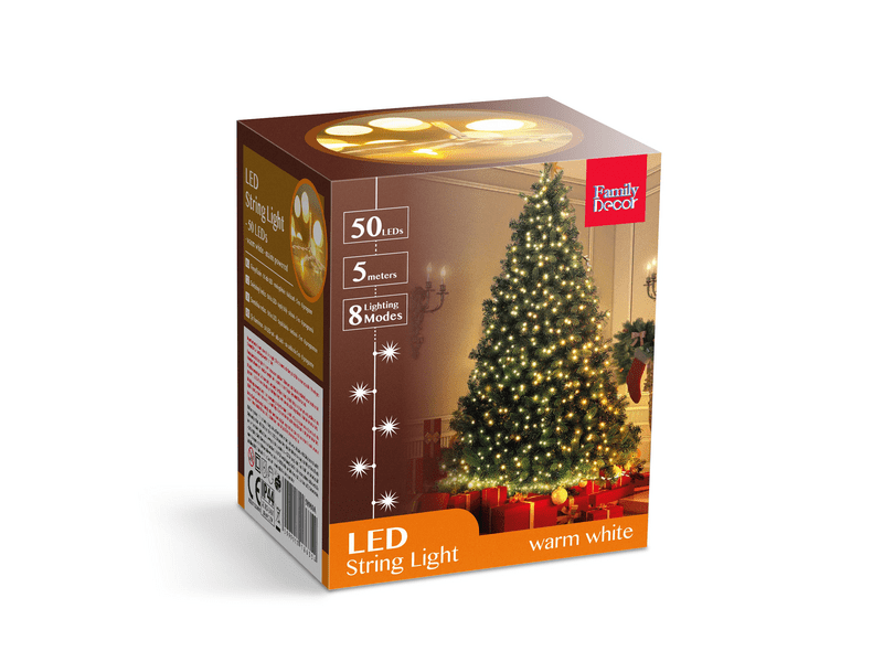 Family 58900A LED fényfüzér, 5 m, melegfehér