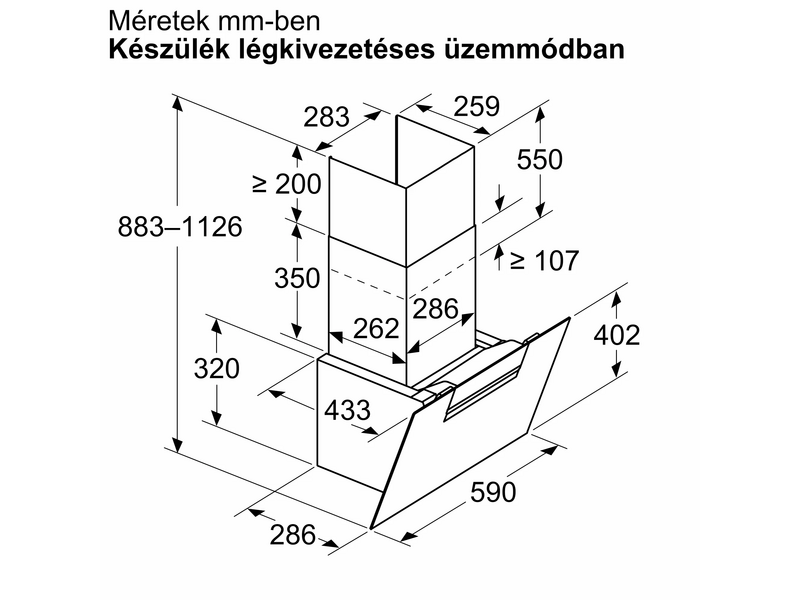 Neff D65IFN1S0 Falra szerelhető páraelszívó