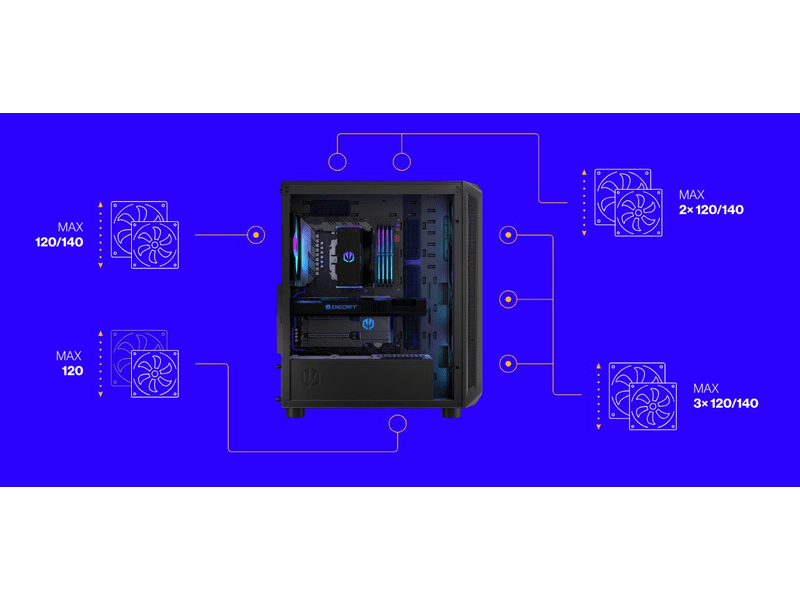 Endorfy Arx 500 ARGB Számítógépház (EY2A011)