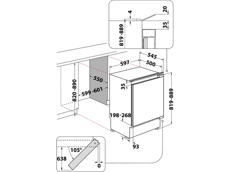 Whirlpool WBUFZ011 Ugradbeni zamrzivač