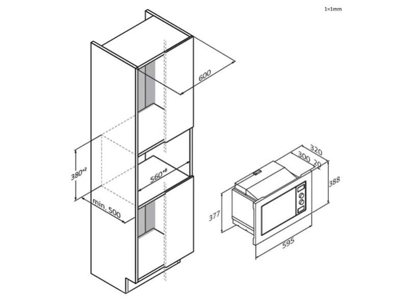 Candy CA38FMW8NB Beépíthető mikrohullámú sütő