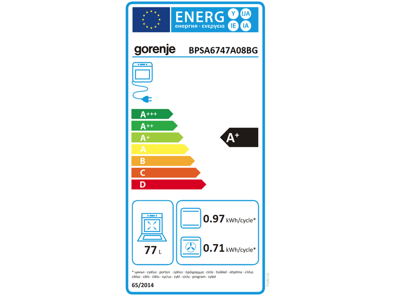 Gorenje BPSA6747A08BG Beépíthető sütő