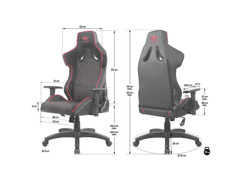 Spirit of Gamer Neon Gamer szék, piros (SOG-GCNRE)