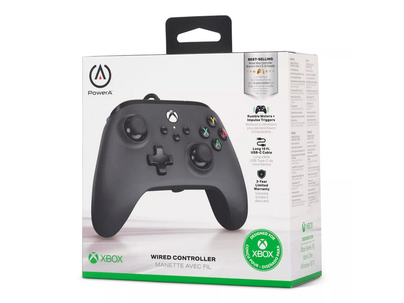 PowerA Xbox Series X|S Vezetékes kontroller, fekete (1519265-03)