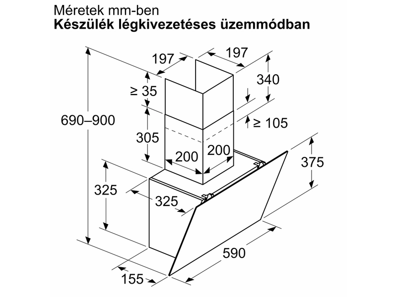 Bosch DWK65DK60 Falra szerelhető páraelszívó