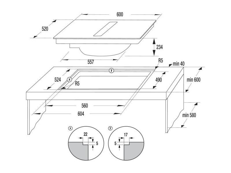 Hisense HEH6443BSCWF1 Beépíthető főzőlap elszívóval