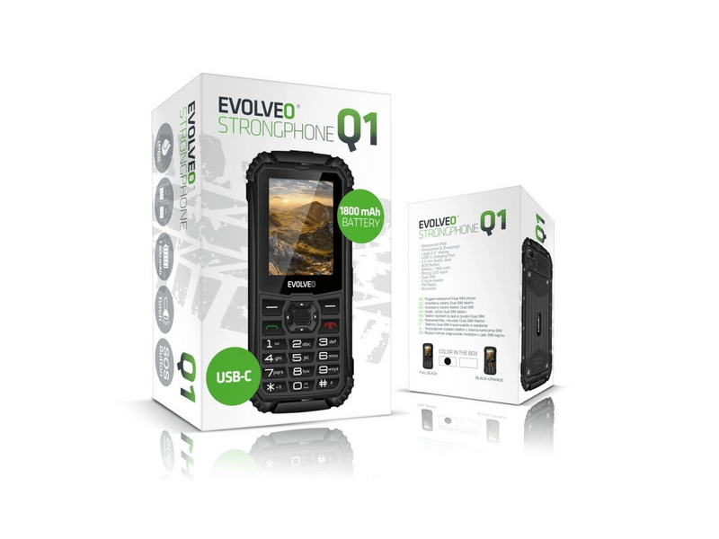 Evolveo StrongPhone Q1 Dual SIM mobiltelefon, fekete