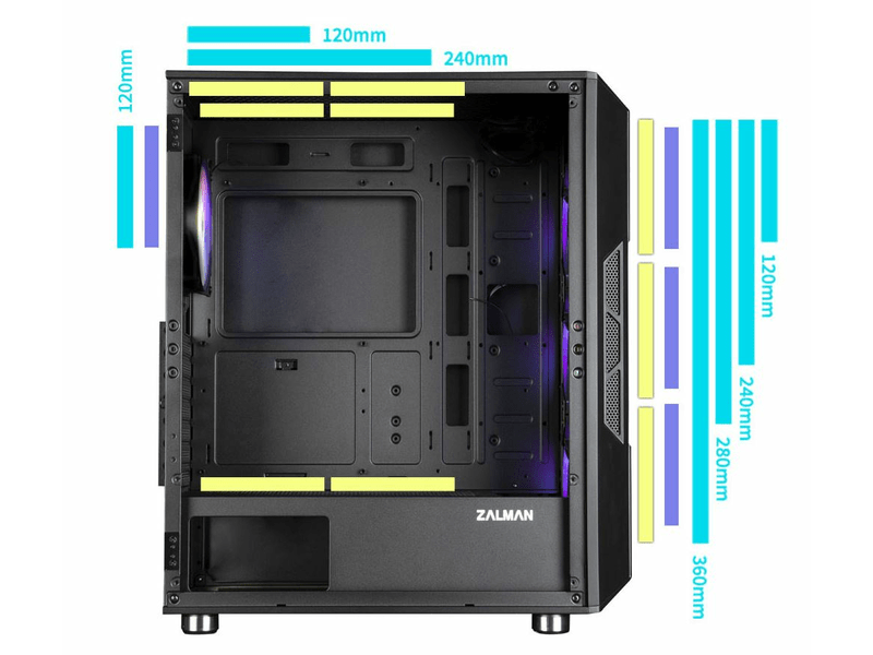 Zalman ház Midi ATX I3 NEO  fekete